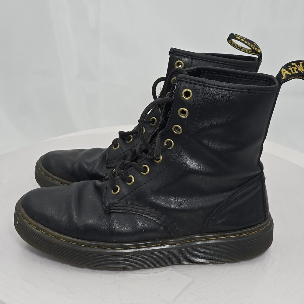 Dr. Martens Zavala Black Leather 8 Eye Combat/Sneaker Ankle Boots Women 7/Men 6